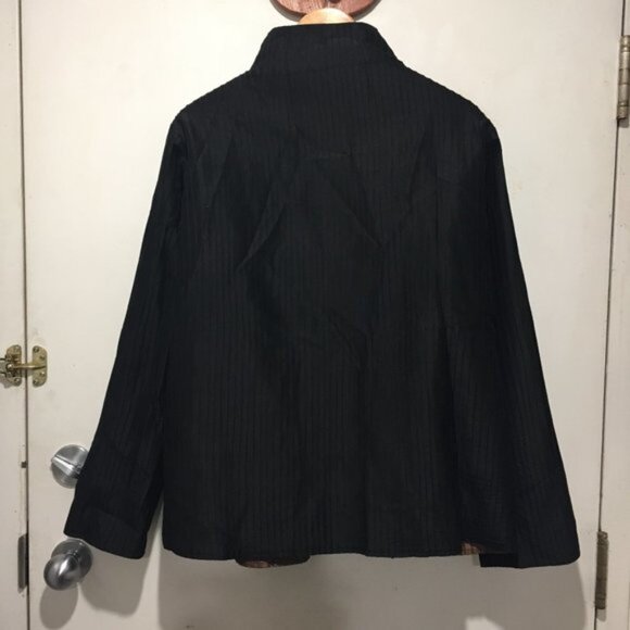 REVERSIBLE OPEN FRONT SILK BLAZER SIZE L - Picture 6 of 7